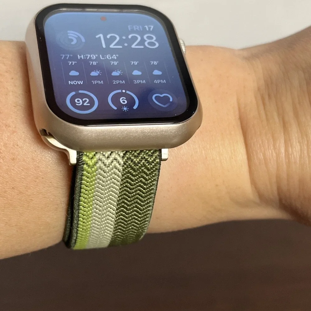 Heyday Apple Watch Band 42-49mm Sage Olive Elastic Adjustable Fits 135-215 mm